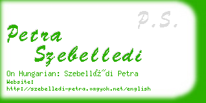 petra szebelledi business card